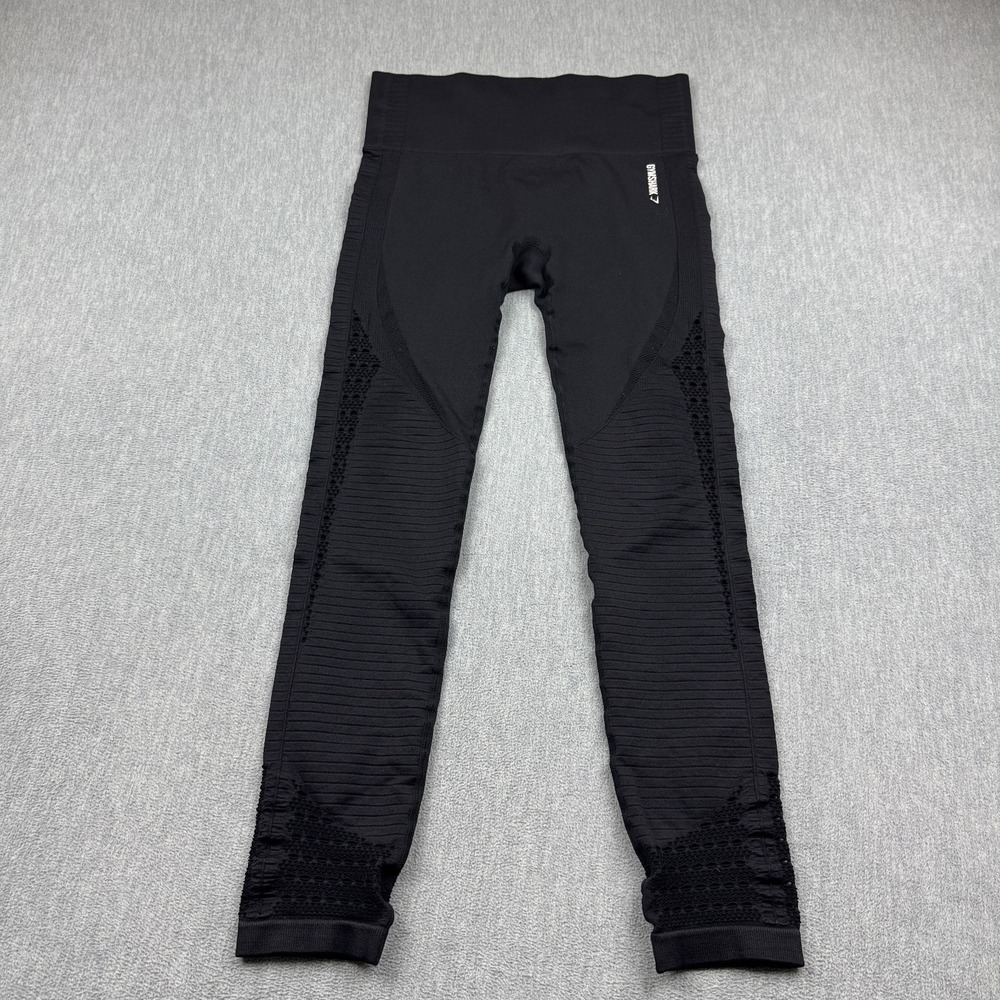 Gymshark Leggings Womens Medium Black Compression Vital Seamless Workout Fitness